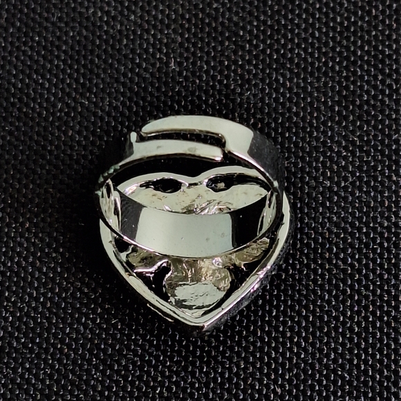 2️⃣9️⃣/4️⃣ Elegant Heart Ring with Turquoise and Gold Inlay - Picture 4 of 5